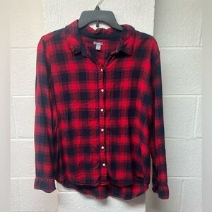 Aerie Red and Navy Plaid Shirt